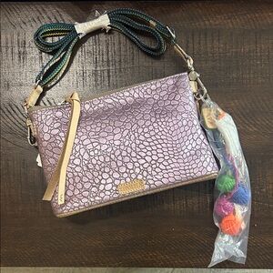 Never been used Consuela Lavender Textured Crossbody Bag